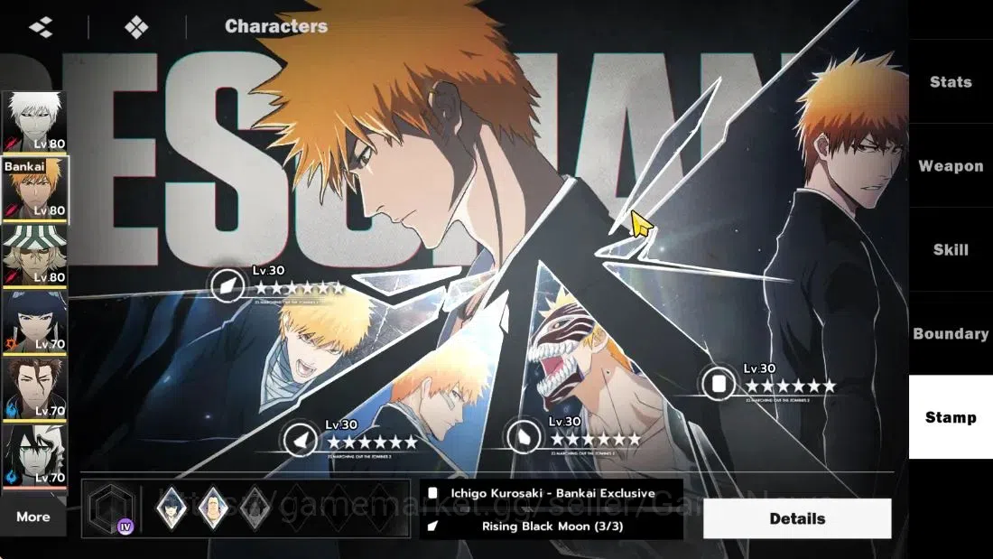 BLEACH: Soul Resonance Accounts NuverseSEA|Lv 61|8 SSR|[Ichgho Hollow B1+SignA2,Ic image 8