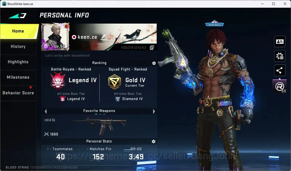 Blood Strike Accounts ASIA | 1 AOT | 4 Ultra Guns | 2 TR Strikers | 3 Ul image 1