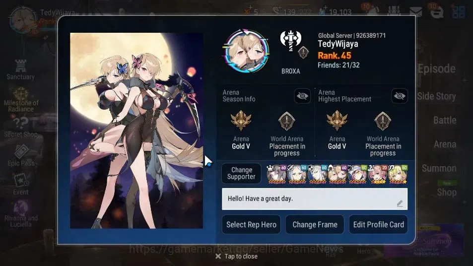 Epic Seven Accounts GLOBAL|New Era|8 ML(Notos,Rhinna&Luciella,LOTScale image 2