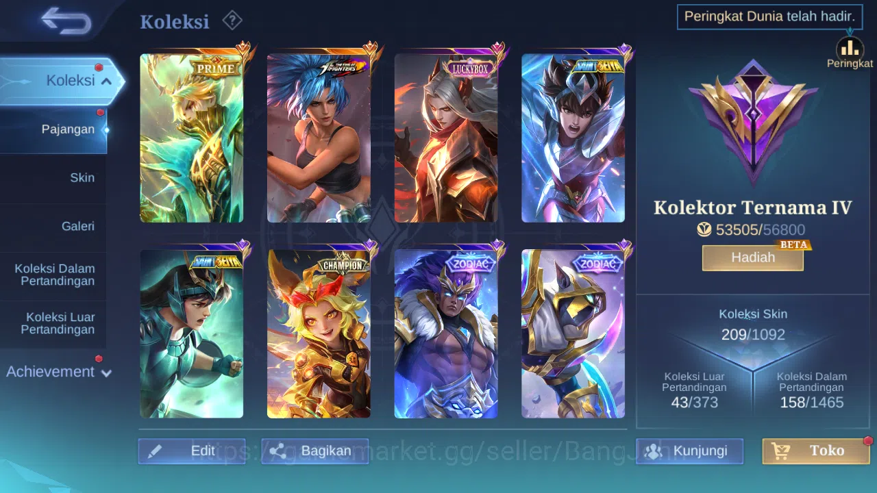 Mobile Legends: Bang Bang Accounts Others Hero 123 Skin 209 | Prime Granger | LuckyB Leomord | Sanrio Floryn | KOF Karina 10