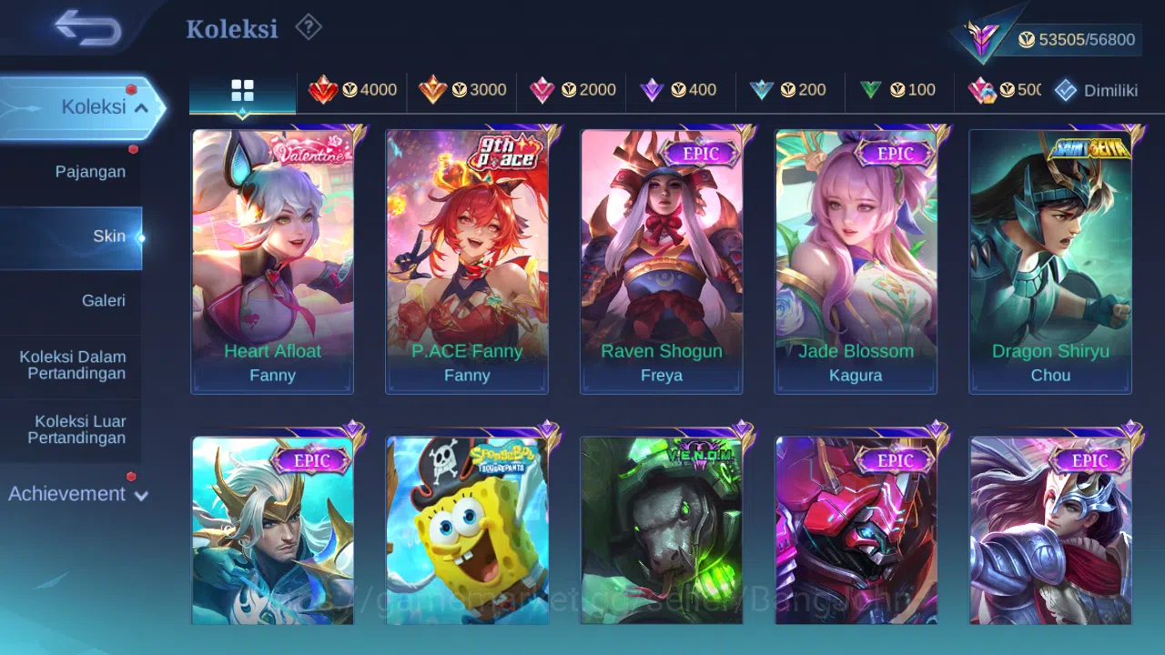 Mobile Legends: Bang Bang Accounts Others Hero 123 Skin 209 | Prime Granger | LuckyB Leomord | Sanrio Floryn | KOF Karina 5