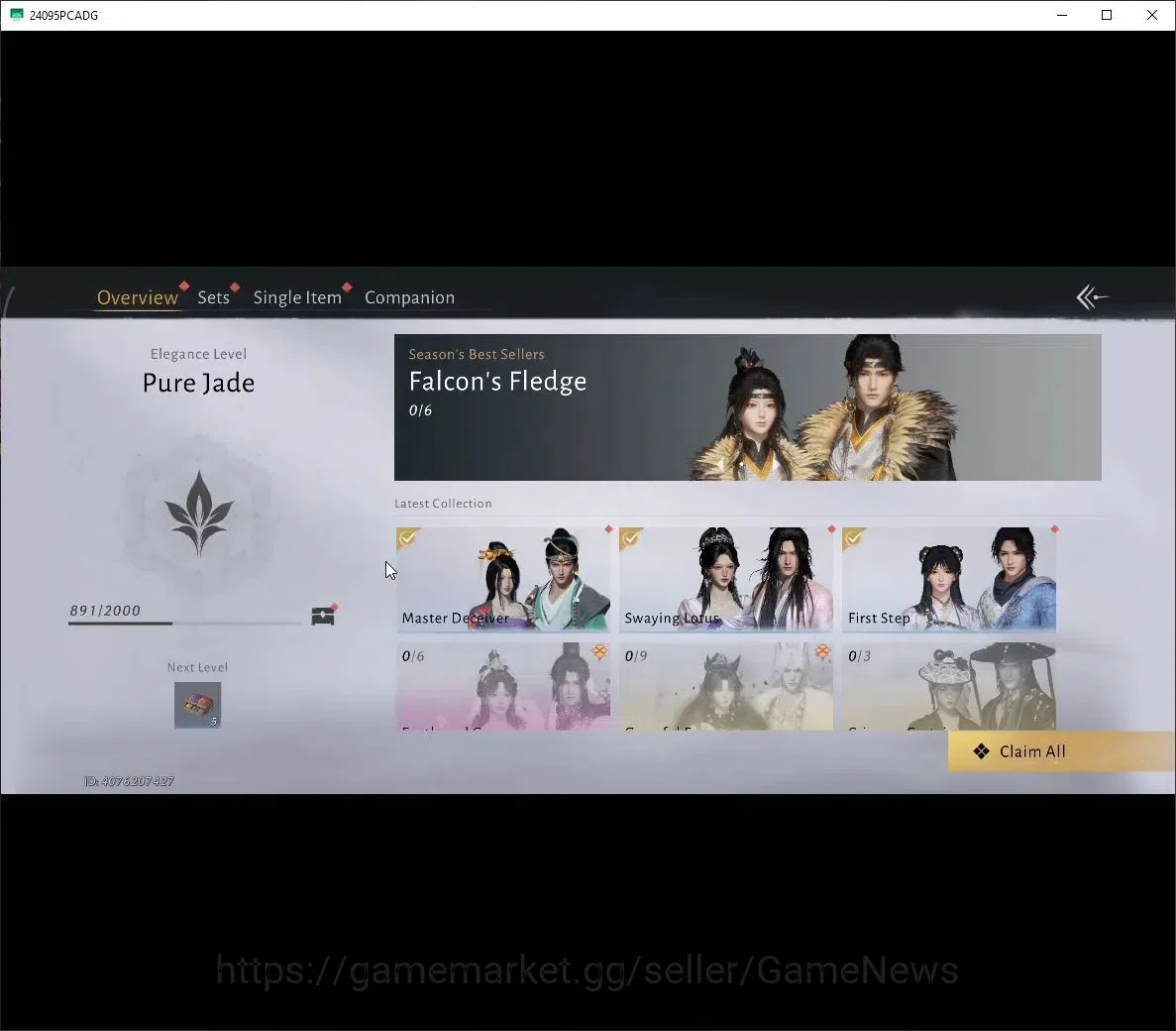 Where Winds Meet Accounts GLOBAL|Lv 5|3676 GS|1 Harmonic Core|Anthem of Ages,Golden Oath,Master Deceiver,Swaying Lotus 11