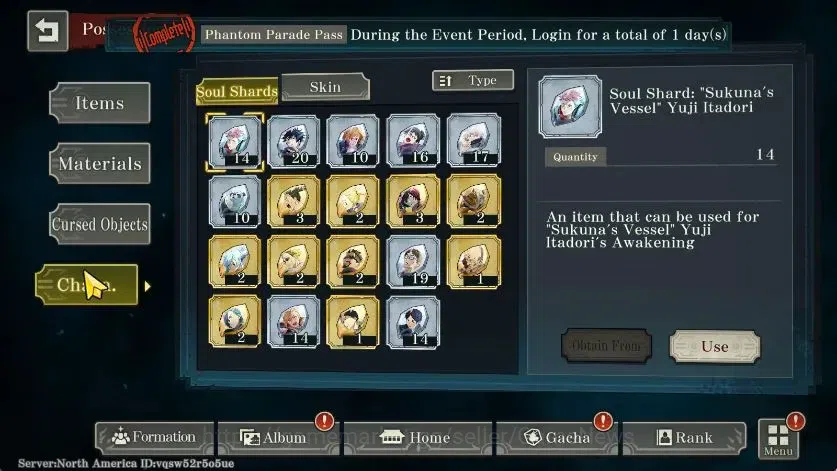 Jujutsu Kaisen: Phantom Parade Accounts NA |PR 14|11 SSR 2 Limited|Within Infinity Gojo,En image 10
