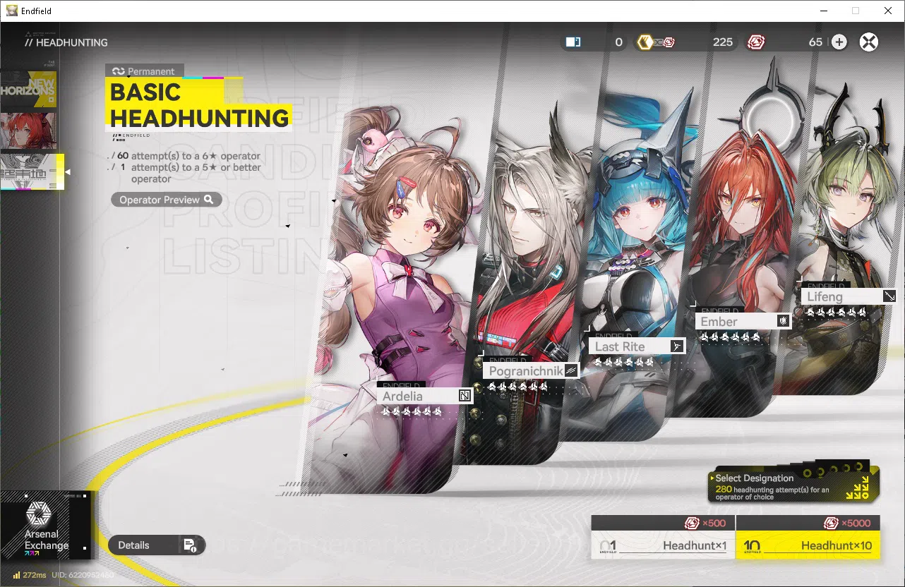 Arknights: Endfield Accounts NA/EU Lv2|Day2 Login|1340 Arsenal|1 Meta SSR (Last Rite)+4SR Operators|2 WP 6*|Male 7