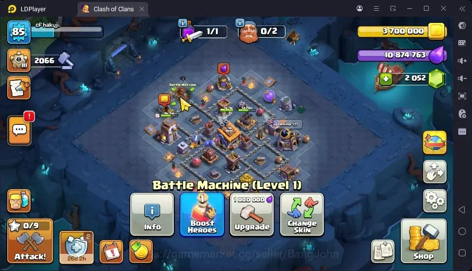 Clash of Clans Accounts High-End TH 11-BH 5|LVL85|BK41,AQ32,MP29,GW20|BM1,BC15|7 Legend skin|Gem 2052|Proteck On| Check SS 15