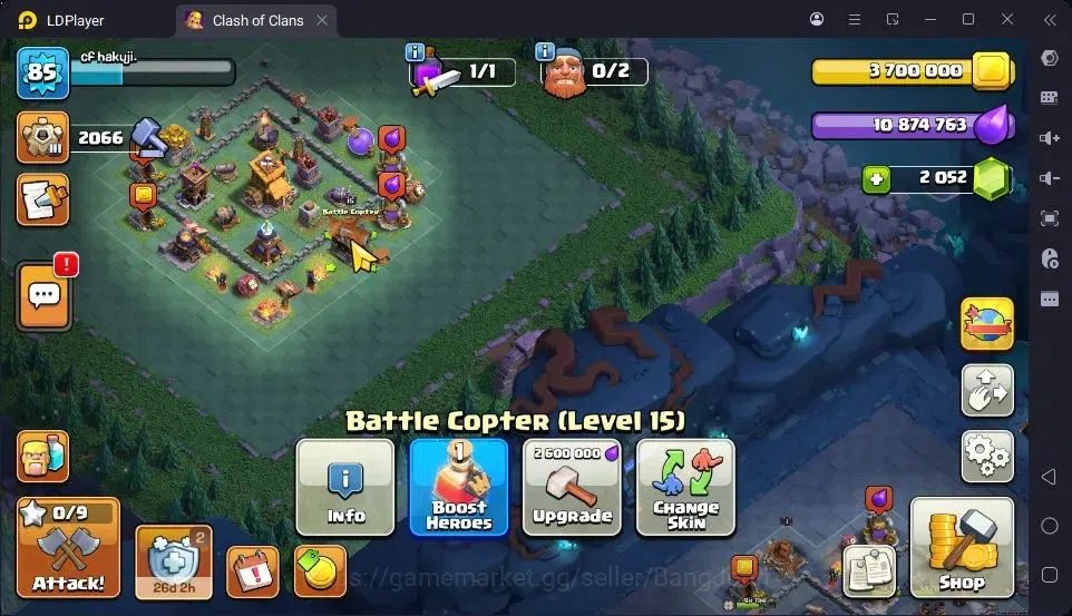 Clash of Clans Accounts High-End TH 11-BH 5|LVL85|BK41,AQ32,MP29,GW20|BM1,BC15|7 Legend skin|Gem 2052|Proteck On| Check SS 16