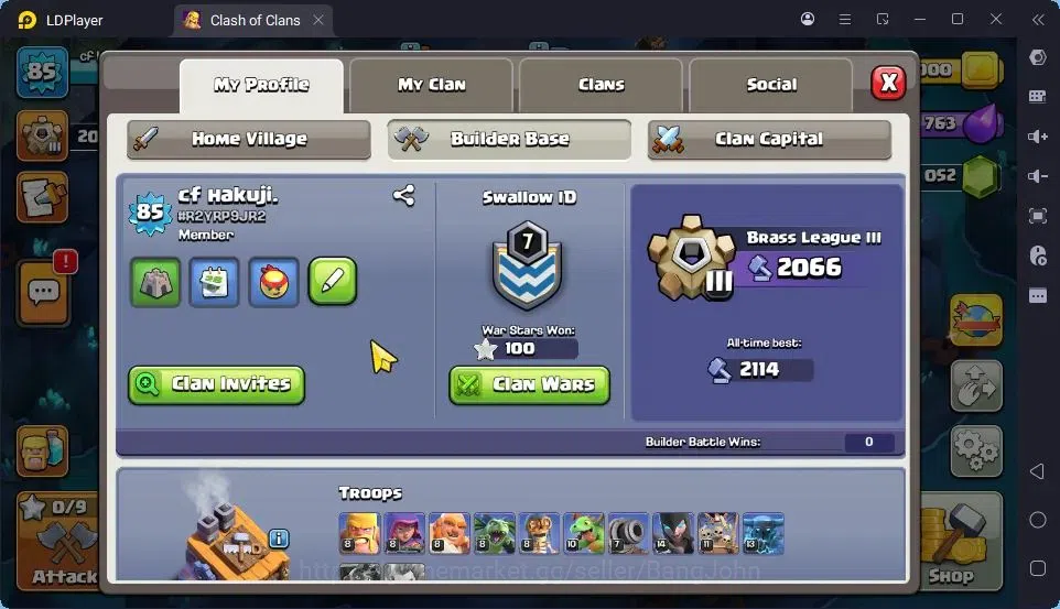 Clash of Clans Accounts High-End TH 11-BH 5|LVL85|BK41,AQ32,MP29,GW20|BM1,BC15|7 Legend skin|Gem 2052|Proteck On| Check SS 17