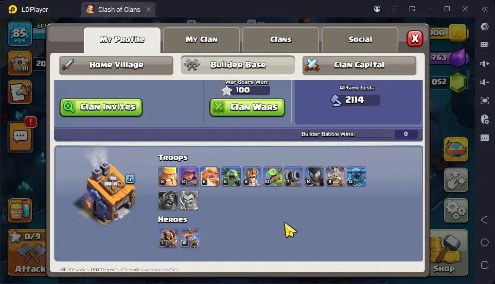Clash of Clans Accounts High-End TH 11-BH 5|LVL85|BK41,AQ32,MP29,GW20|BM1,BC15|7 Legend skin|Gem 2052|Proteck On| Check SS 18
