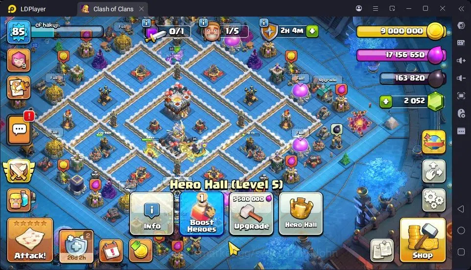 Clash of Clans Accounts High-End TH 11-BH 5|LVL85|BK41,AQ32,MP29,GW20|BM1,BC15|7 Legend skin|Gem 2052|Proteck On| Check SS 6