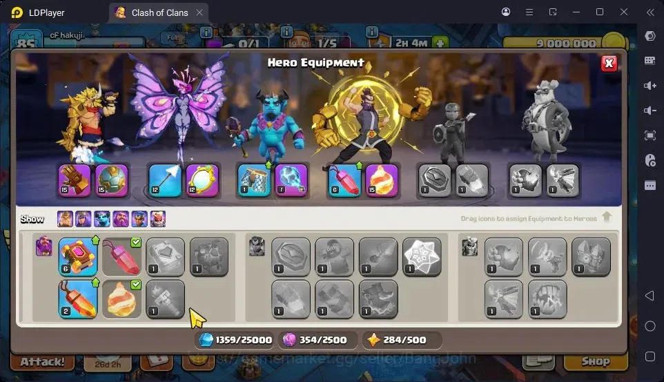 Clash of Clans Accounts High-End TH 11-BH 5|LVL85|BK41,AQ32,MP29,GW20|BM1,BC15|7 Legend skin|Gem 2052|Proteck On| Check SS 9