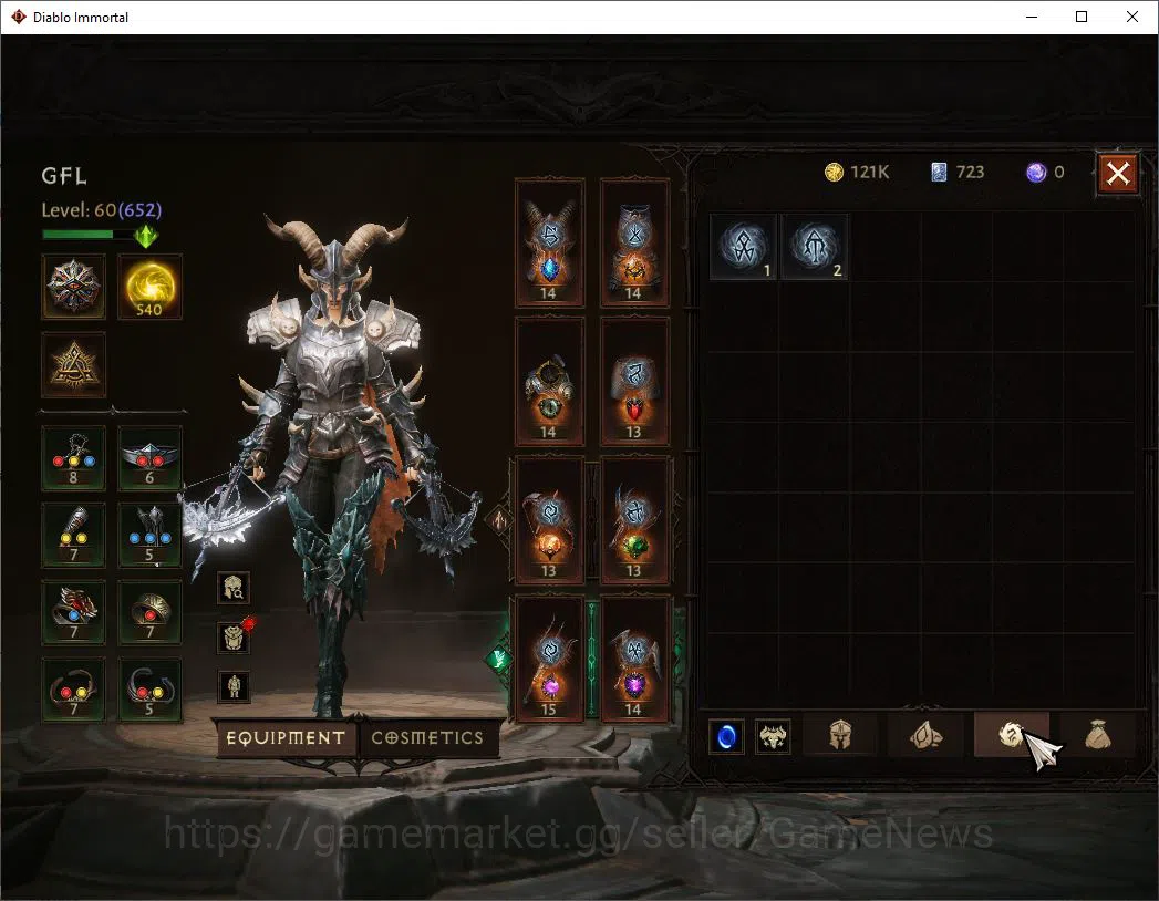 Diablo Immortal Accounts SEA - Anu|Lv60(652)|Demon hunter|37k CR|Reso 540|P image 10