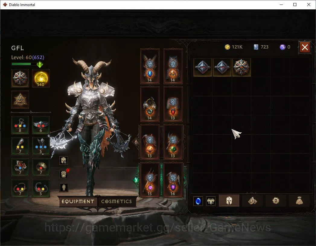 Diablo Immortal Accounts SEA - Anu|Lv60(652)|Demon hunter|37k CR|Reso 540|P image 8