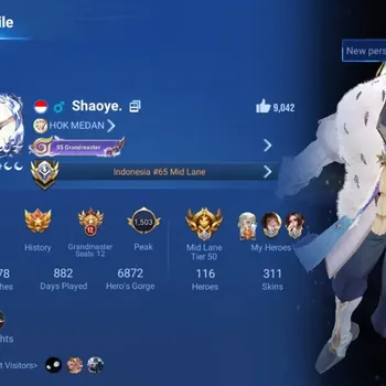 Honor of Kings Accounts Rare Skin Global|116H 311S |MYTHIC:Kongming|Preci:Levi|BLSSD:Mai|Stellar:Yao|LOM:Yango|Flora:Erin|8