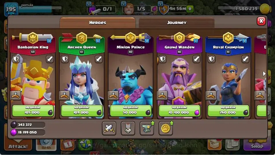 Clash of Clans Accounts Global |TH 18-BH 10|LVL 195|AQ 61 ,MP 40 ,GW 46 ,R image 6