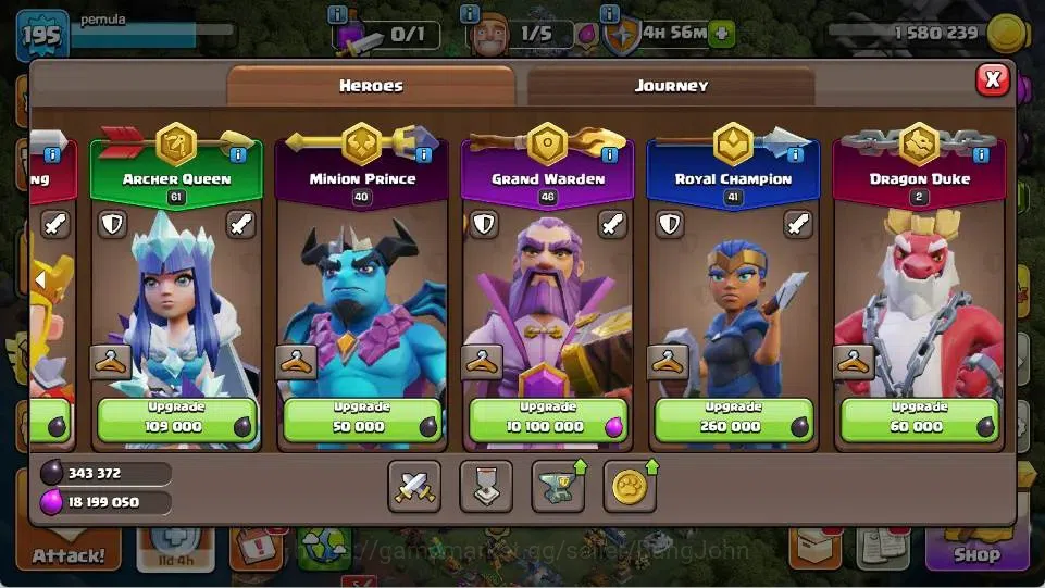 Clash of Clans Accounts Global |TH 18-BH 10|LVL 195|AQ 61 ,MP 40 ,GW 46 ,R image 7