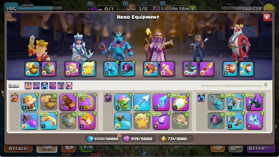 Clash of Clans Accounts Global |TH 18-BH 10|LVL 195|AQ 61 ,MP 40 ,GW 46 ,R image 8