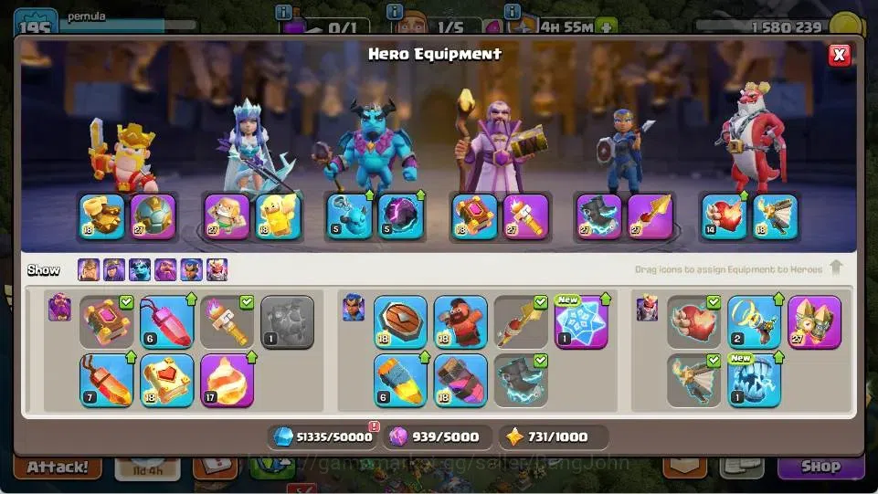 Clash of Clans Accounts Global |TH 18-BH 10|LVL 195|AQ 61 ,MP 40 ,GW 46 ,R image 9