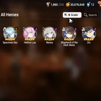 Epic Seven Accounts Starter Global Unverif|5ML(SD Diene,Zio,SS Sez,H Lua,Renoa)|Theater Locked|PoH+Bless ON|SS 1.2K|MoR