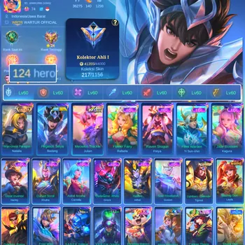 Mobile Legends: Bang Bang Accounts Others HERO 124 SKIN 217 | EMBLEM ALL MAX| COLECTOR NATALIA| EPIC FRYA | EPIC YSS| EPIC