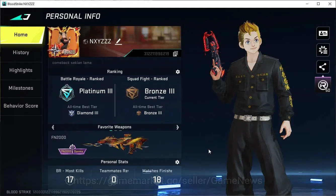 Blood Strike Accounts ASIA|ETERNAL Desert Eagle-Scorpius|1 ULTRA ETHAN,4 image 2