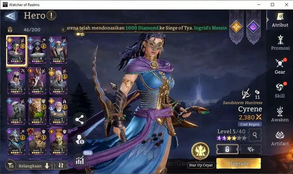 Watcher of Realms Accounts GLOBAL 60x|Lv 33|374K Power|2 Lord[Morrigan,King H image 10