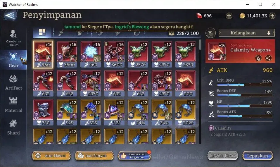 Watcher of Realms Accounts GLOBAL 60x|Lv 33|374K Power|2 Lord[Morrigan,King H image 13