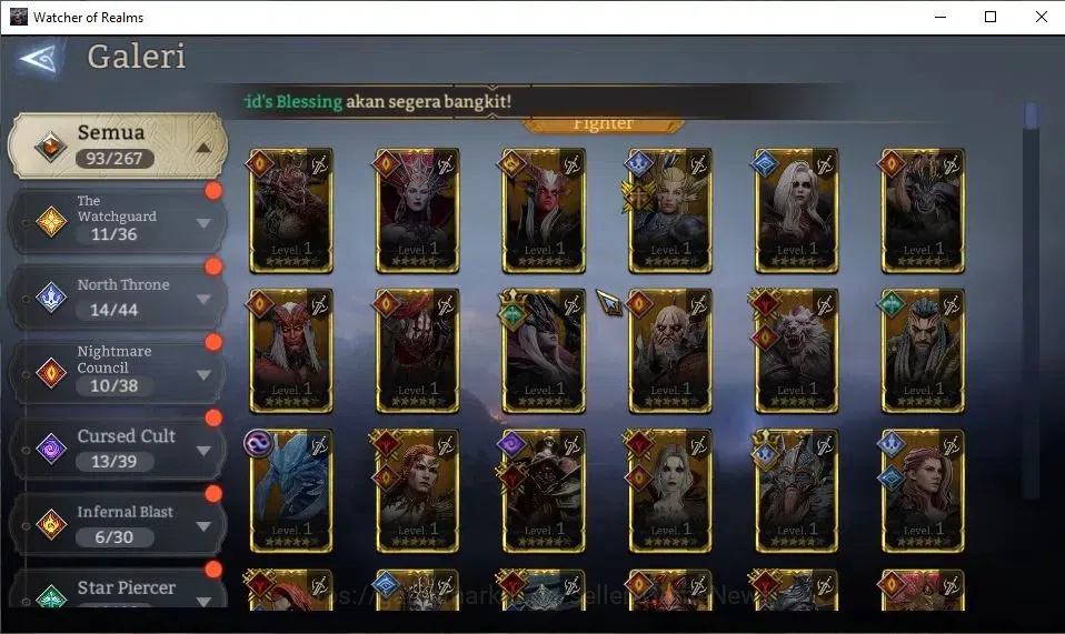 Watcher of Realms Accounts GLOBAL 60x|Lv 33|374K Power|2 Lord[Morrigan,King H image 19