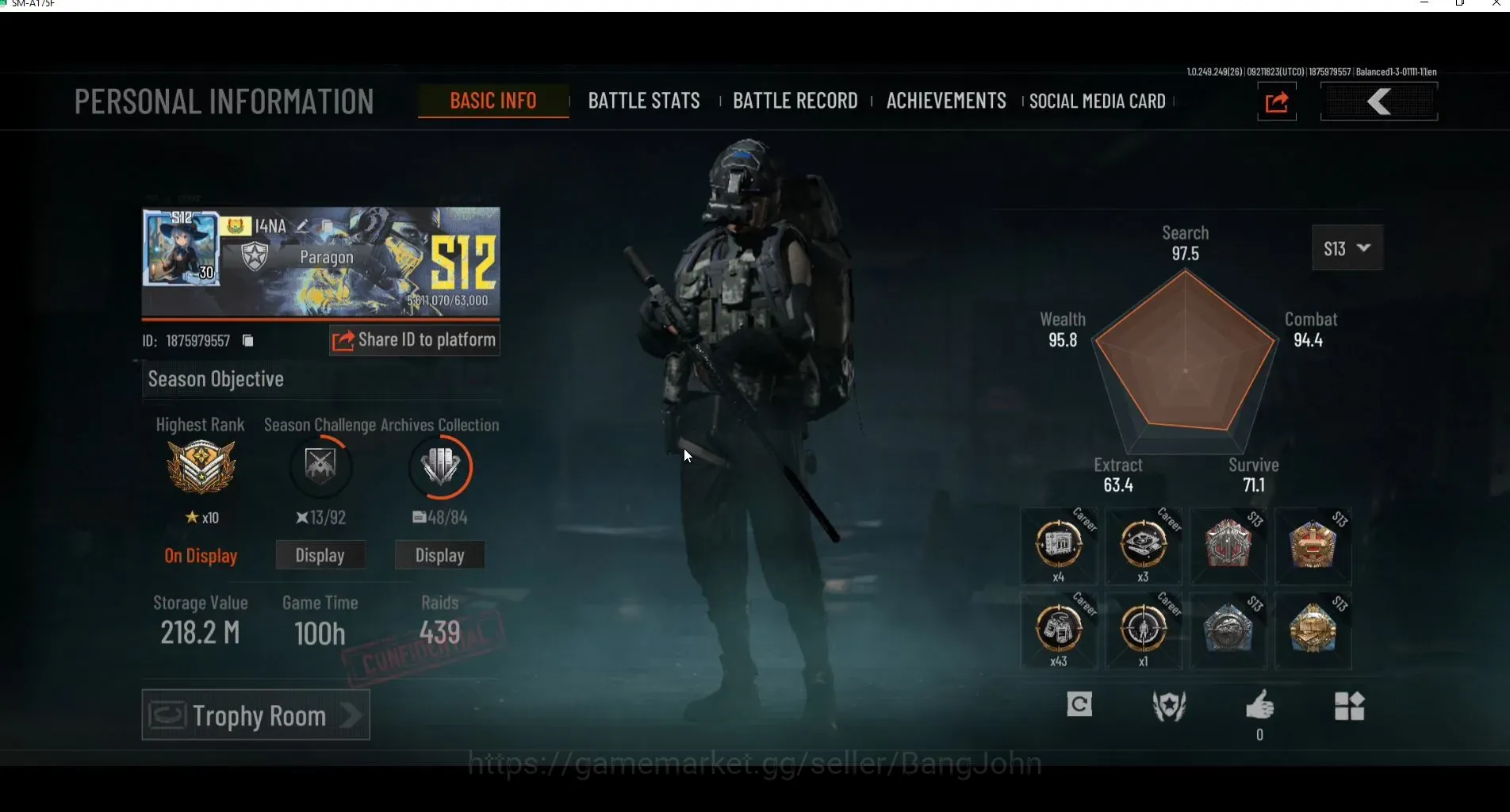 Arena Breakout Accounts High Value Mobile|LV 30|SV 218,2M|CV 180M|Exclusive MG M416,X-Ray FAL,Ba T951 | Maelstorm AKM |1 1