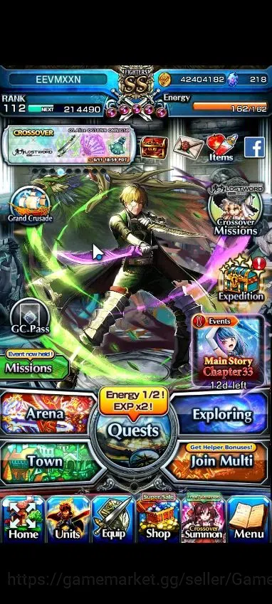 Grand Summoners Accounts Global|2 Sp Art|Rank 112|34 Ascend+15 TW|(Inumuta, image 1