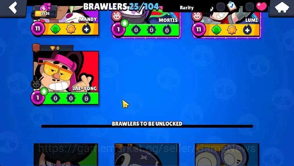Brawl Stars Accounts 2526 Trophy|25 Brawler 4 Max (Nita,Edgar,Mandy,Lumi)|1 Legend(Mecha Edgar),1 Mythic(Gridiron Ortis),7 11