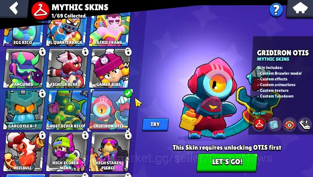 Brawl Stars Accounts 2526 Trophy|25 Brawler 4 Max (Nita,Edgar,Mandy,Lumi)|1 Legend(Mecha Edgar),1 Mythic(Gridiron Ortis),7 13