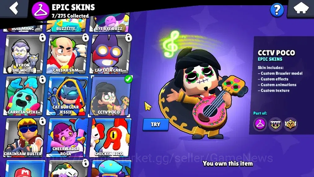 Brawl Stars Accounts 2526 Trophy|25 Brawler 4 Max (Nita,Edgar,Mandy,Lumi)|1 Legend(Mecha Edgar),1 Mythic(Gridiron Ortis),7 14