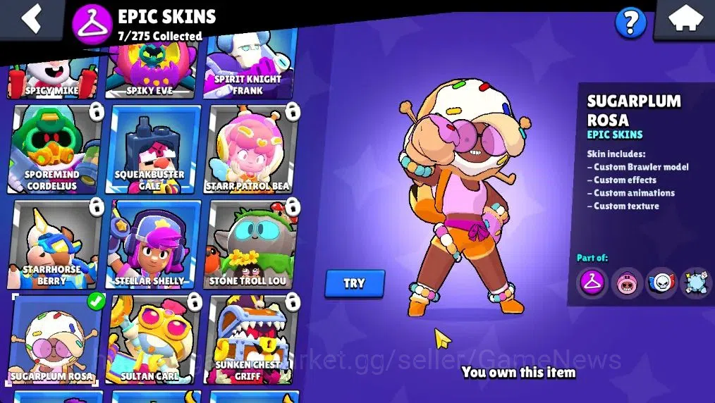 Brawl Stars Accounts 2526 Trophy|25 Brawler 4 Max (Nita,Edgar,Mandy,Lumi)|1 Legend(Mecha Edgar),1 Mythic(Gridiron Ortis),7 18