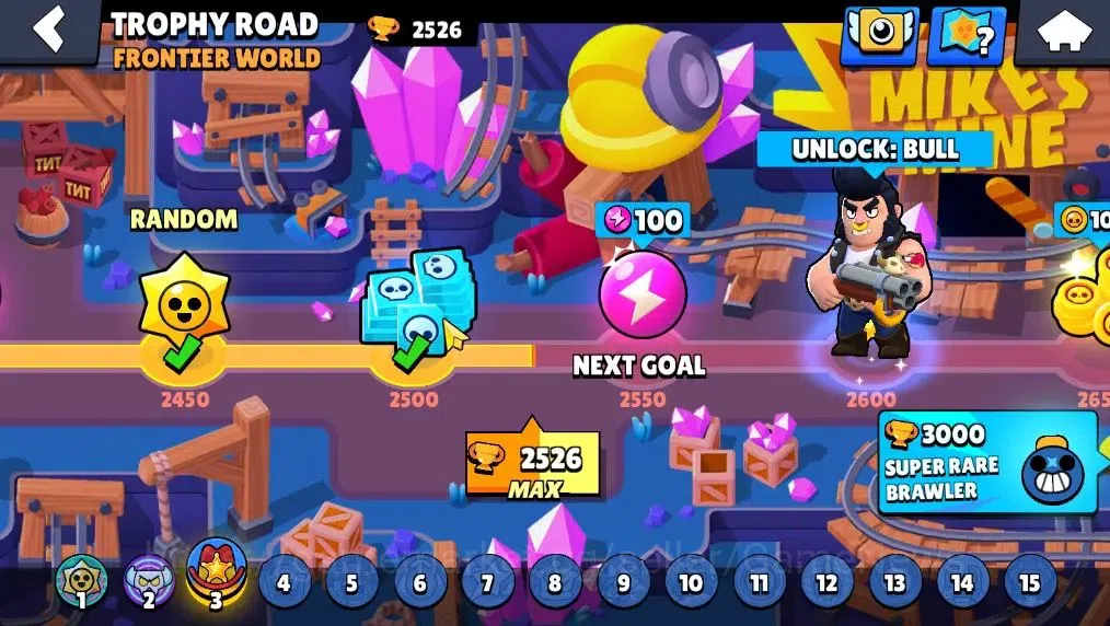 Brawl Stars Accounts 2526 Trophy|25 Brawler 4 Max (Nita,Edgar,Mandy,Lumi)|1 Legend(Mecha Edgar),1 Mythic(Gridiron Ortis),7 5