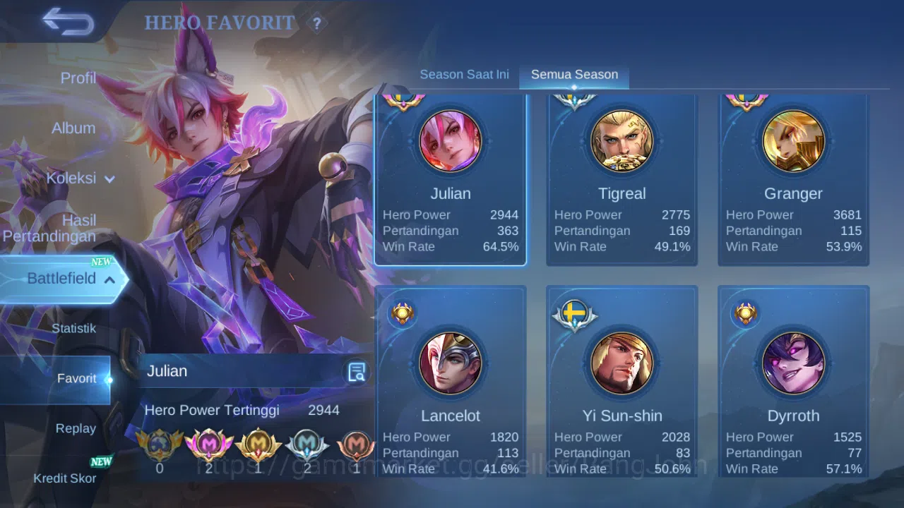 Mobile Legends: Bang Bang Accounts Hero 96 Skin 94 | Prime Granger | Seiya Badang | B image 11