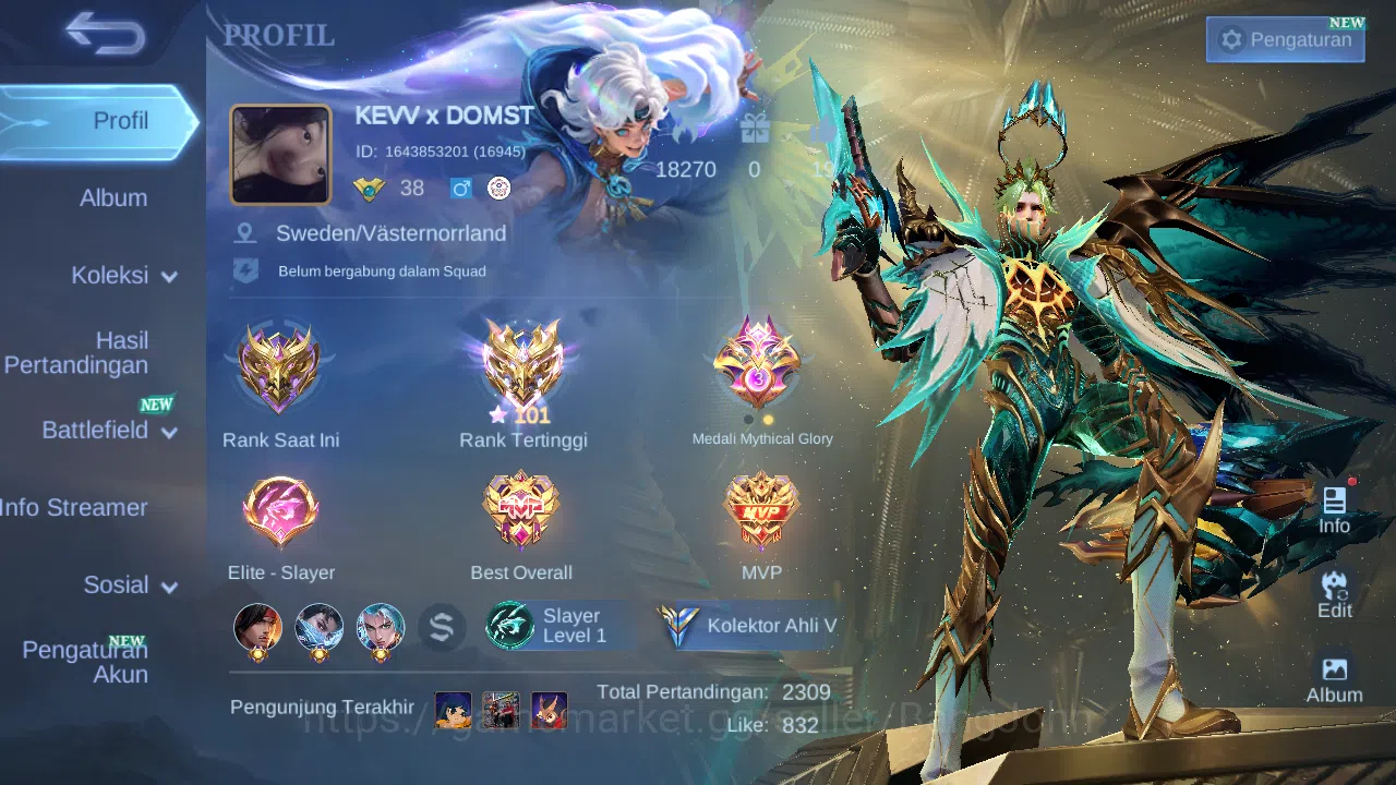 Mobile Legends: Bang Bang Accounts Hero 96 Skin 94 | Prime Granger | Seiya Badang | B image 12