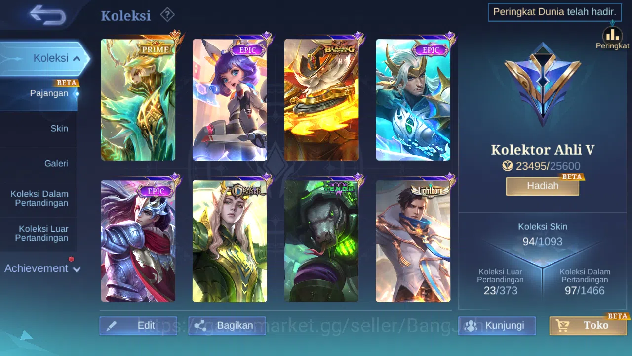 Mobile Legends: Bang Bang Accounts Hero 96 Skin 94 | Prime Granger | Seiya Badang | B image 6