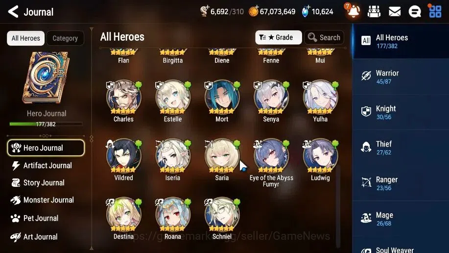 Epic Seven Accounts High-End GLOBAL Verif|13 ML(LOT Scales,Harsetti,RnL,Zio,etc)+Estelle,Setsuka,AB Fumyr,Etc|10k Sky 9