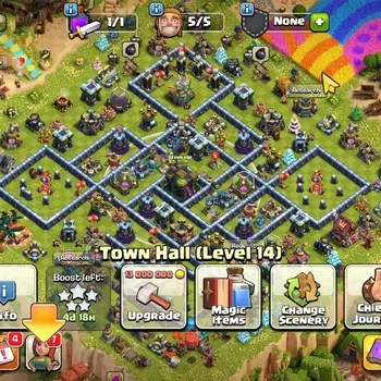 Clash of Clans Accounts High-End LV 137|TH 14-BH 9|HH 7|Limited Skin Hero|BK 75,AQ 75,GW 50,MP 47,RC 25|BM 26,BC 15|381