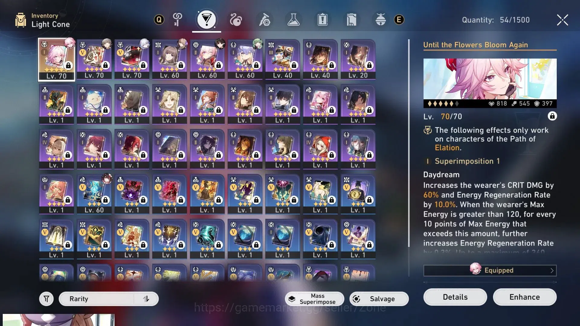 Honkai Star Rail Accounts ASIA|TL54|Evanescia Lv70+Sign LC Lv70 S1|Acheron|R image 19
