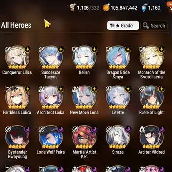 Epic Seven Accounts High-End GLOBAL UnVerif|NewEra|21ML(Lisette,Zio,TR Elvira,Belian,NM Luna,etc)+AUBE,UP