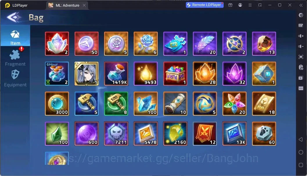 Mobile Legends: Adventure Accounts Global |LV 40|464K Power|VIP 4|Camp 24-22|Hero 57|63,965 Diamond|23 14