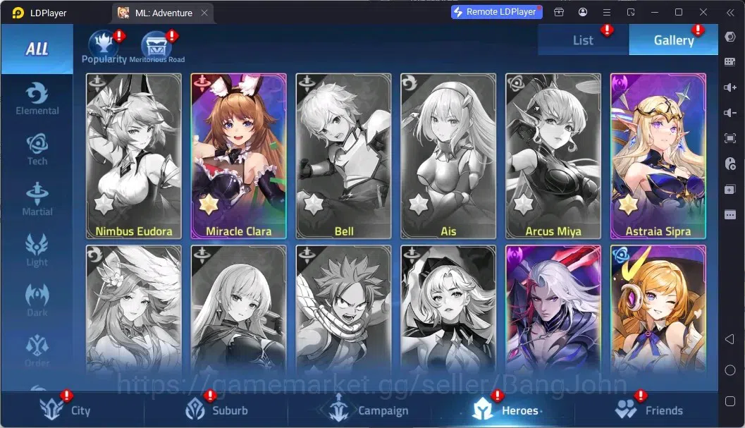 Mobile Legends: Adventure Accounts Global |LV 40|464K Power|VIP 4|Camp 24-22|Hero 57|63,965 Diamond|23 17