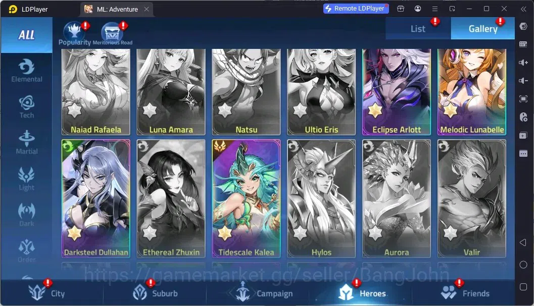 Mobile Legends: Adventure Accounts Global |LV 40|464K Power|VIP 4|Camp 24-22|Hero 57|63,965 Diamond|23 18