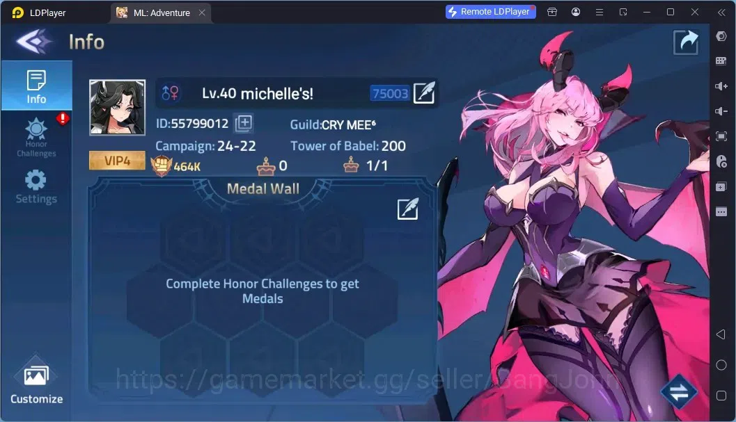 Mobile Legends: Adventure Accounts Global |LV 40|464K Power|VIP 4|Camp 24-22|Hero 57|63,965 Diamond|23 2