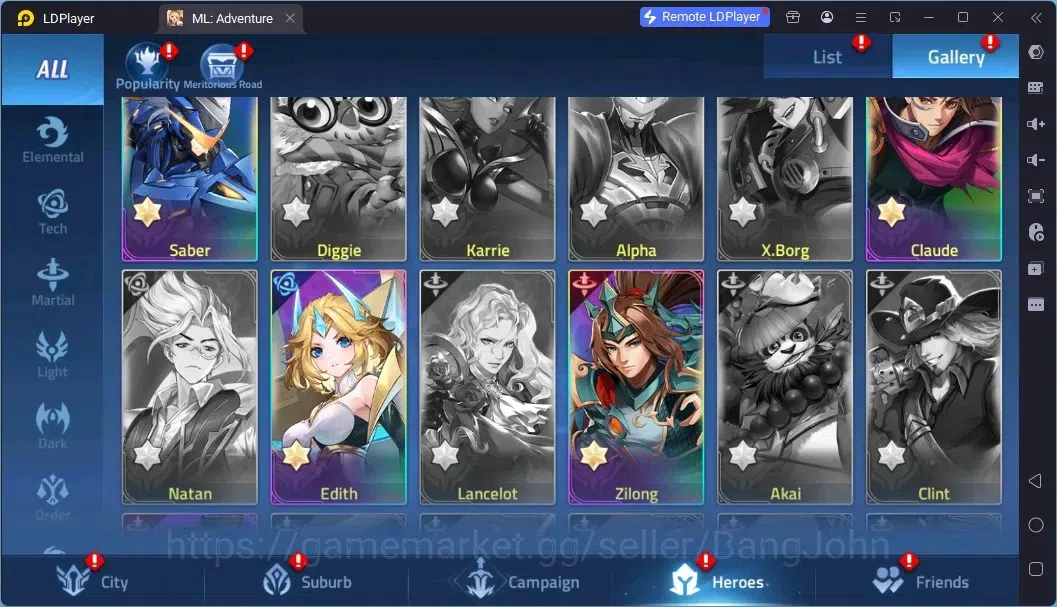 Mobile Legends: Adventure Accounts Global |LV 40|464K Power|VIP 4|Camp 24-22|Hero 57|63,965 Diamond|23 20
