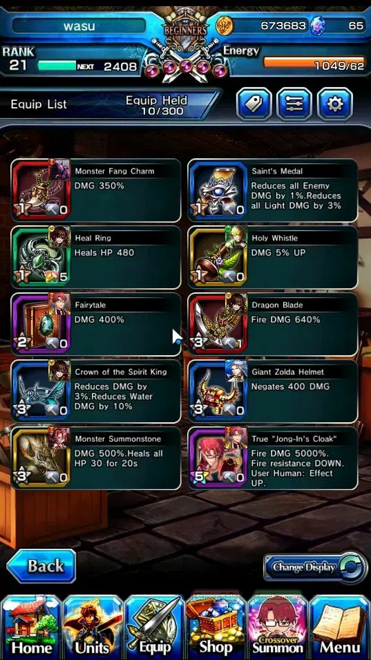 Grand Summoners Accounts End-Game Global|Rank 21|65 cc|3 Ascend + 1 TW| Choi Jong-In+True Weapon, War Hero Fen, Sainted Garb 9