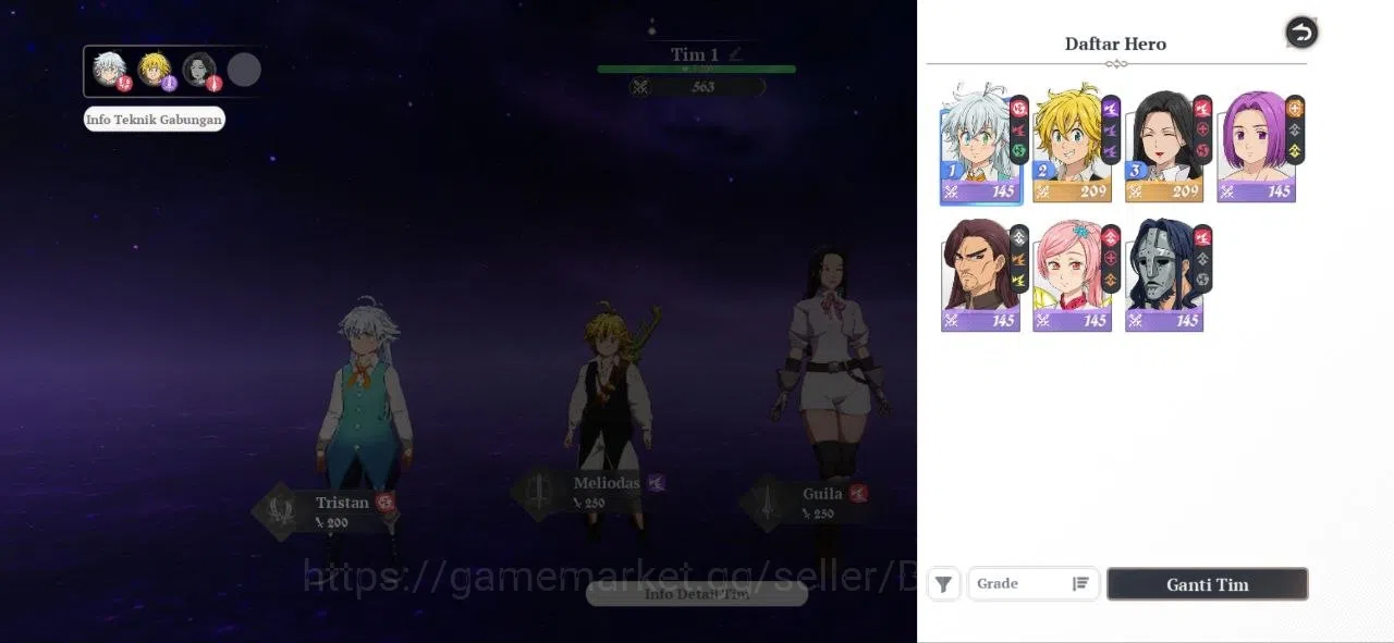 The Seven Deadly Sins: Origin Accounts EUROPE | Fresh Starter Lv 2 | 2 SSR | Meliodas,Gui image 3
