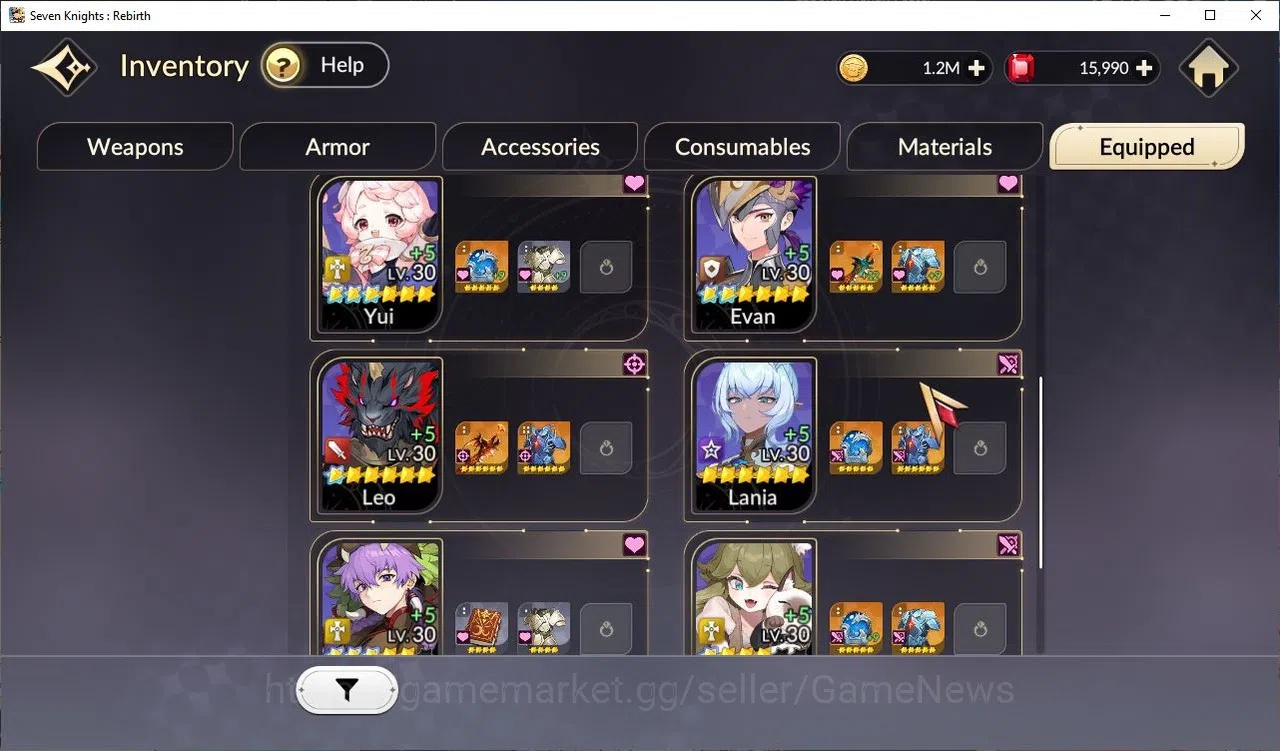 Seven Knights Re:Birth Accounts [Re:BIRTH] Global3000xxx|8 Legendary + 15K Ruby|Te image 10