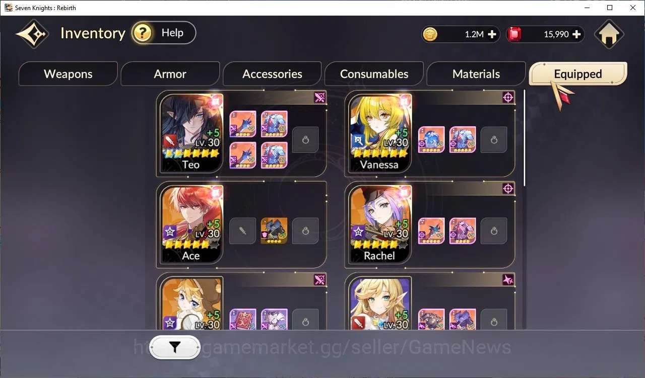 Seven Knights Re:Birth Accounts [Re:BIRTH] Global3000xxx|8 Legendary + 15K Ruby|Te image 9